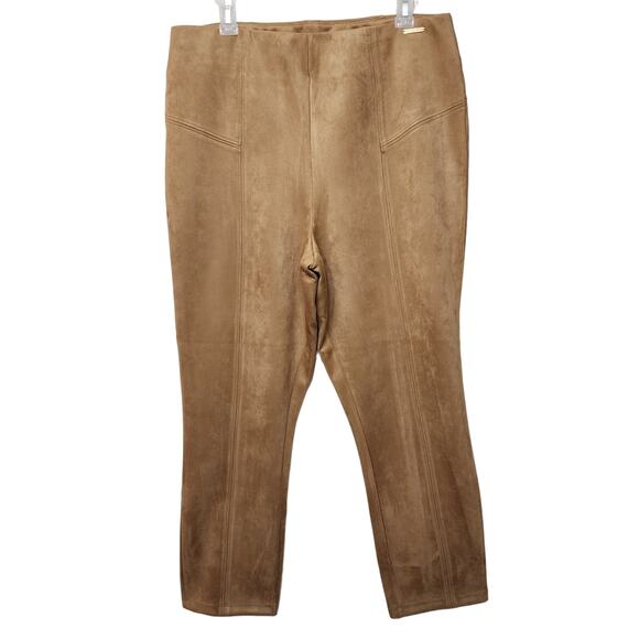 NWT Marc New York Andrew Marc Faux Suede Pull-On Pants, Camel, Size X-Large - Picture 1 of 8